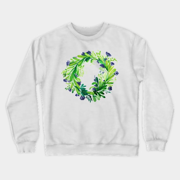 Summer solstice flower crown Crewneck Sweatshirt by IngaDesign